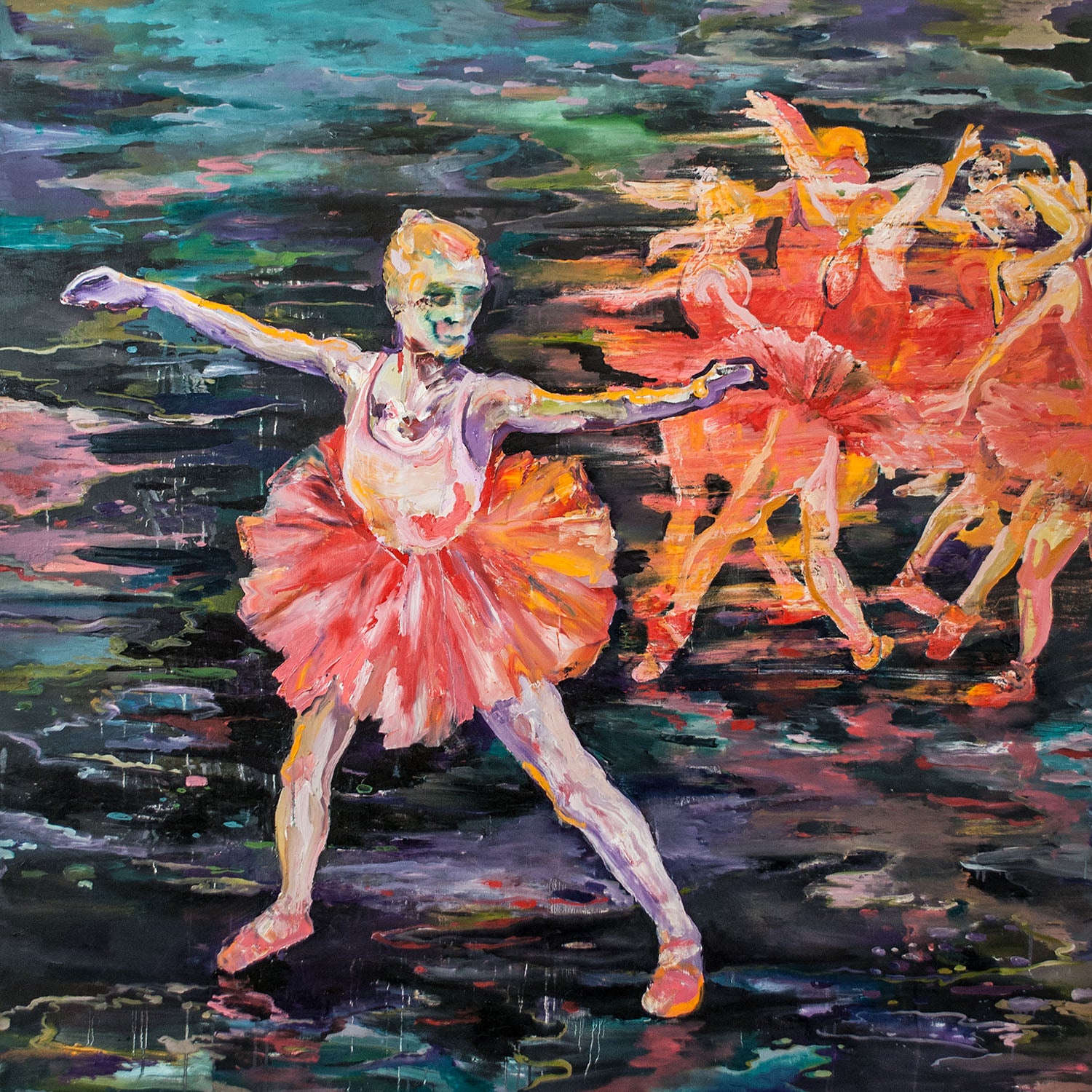 Dancers of Love, 150x150cm, oil on canvas, 2021 by Dominic Virtosu