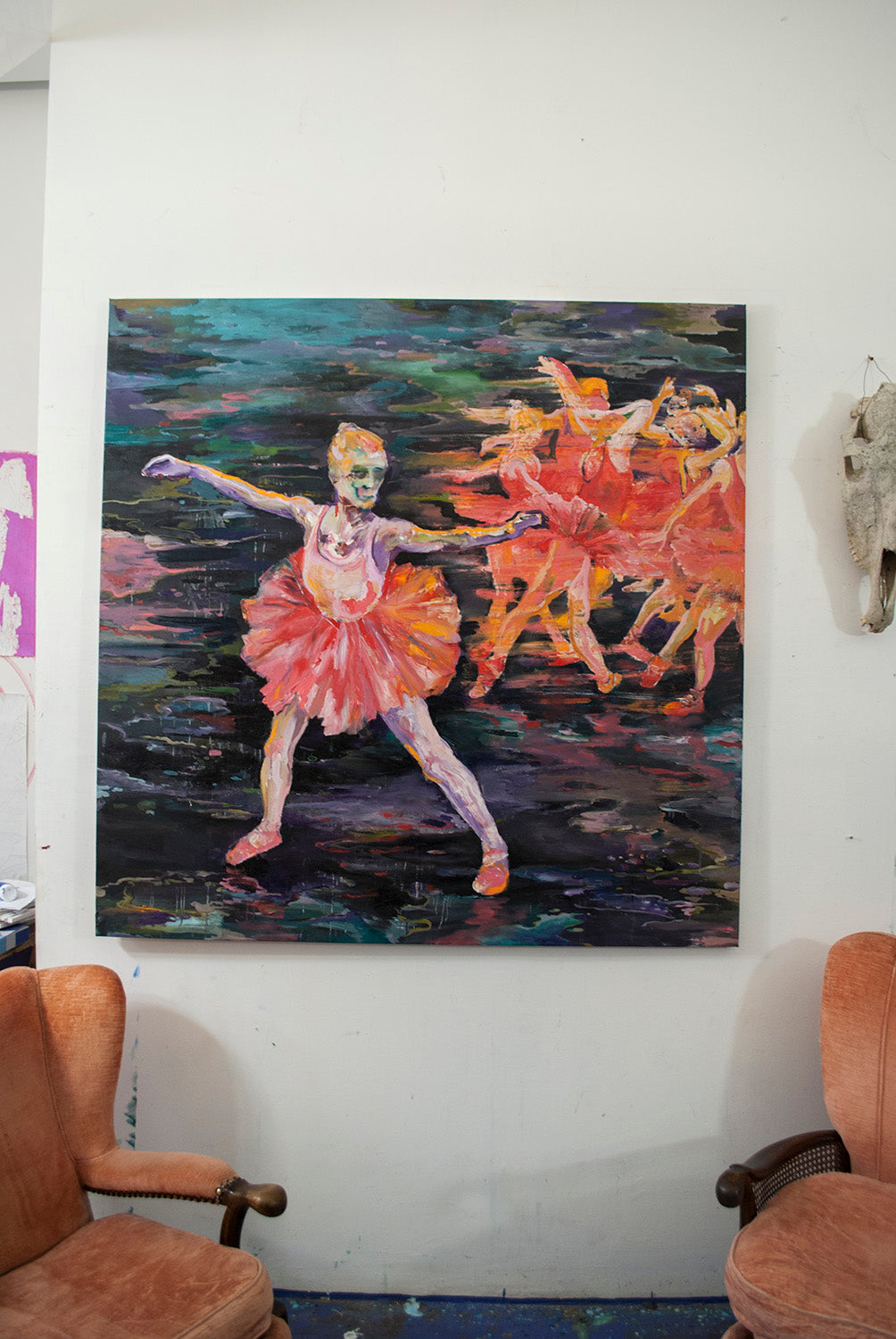 Home view of Dancers of Love, 150x150cm, oil on canvas, 2021 by Dominic Virtosu