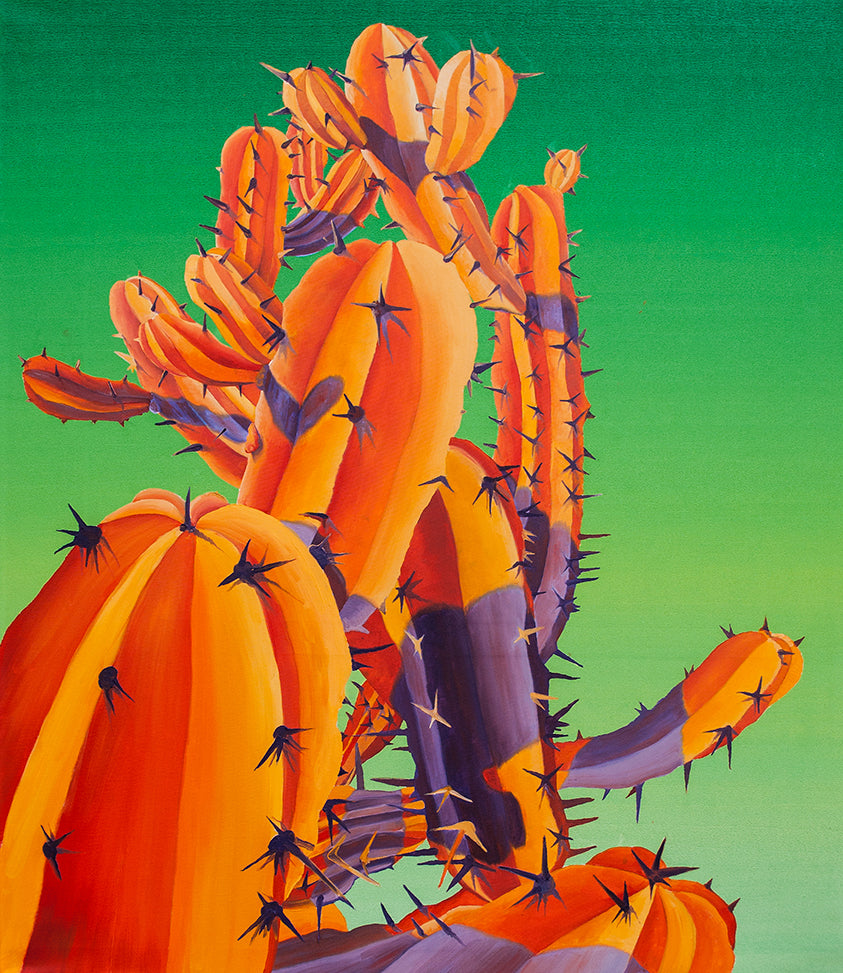 Orange Beauty on Green 127,5x100cm oil on canvas 2021 by Dominic-Virtosu